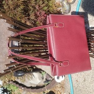 Maroon vegan leather purse